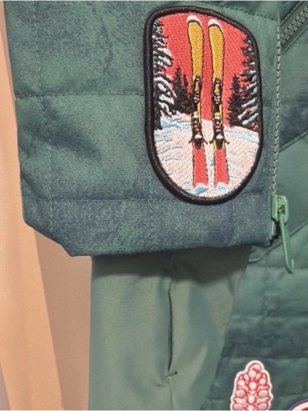 Free People Ski Suit Green All Prepped Patch One piece Medium NWT - Picture 5 of 10